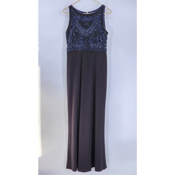 Adrianna Papell Formal Sleeveless Beaded Bodice Mermaid Dress Gown Size 8 - Picture 1 of 6